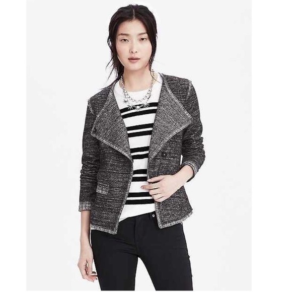 Banana Republic Jackets & Blazers - NWT Banana Republic Wool Tweed Fringe Moto Jacket